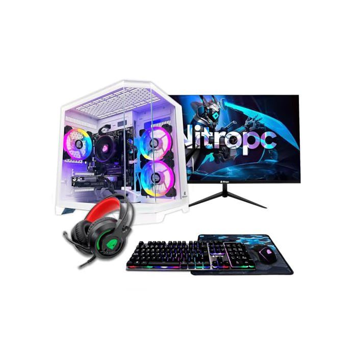 Nitropc PC Gamer complet Avancé - AMD Ryzen 7 5700X, RTX 5060 8Go, RAM 32Go, M.2 1TB, Windows 11 Pro Blanc - vue 4