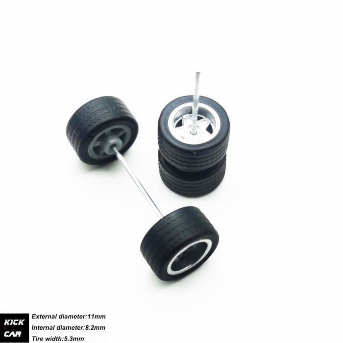 Lot De 10 Pneus Caoutchouc 1/43 - Dimensions 16,4 X 8,8 X 3,8 Mm, Noir, Pour Modèles Années 60-70