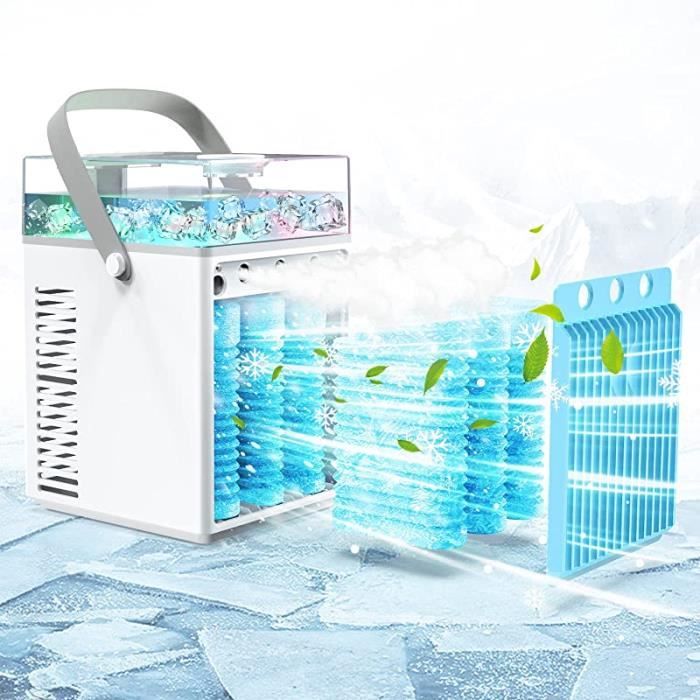 Mini Climatiseur Portable - ZGEER - 4 en 1 - Ventilateur USB - Humidificateur - Veilleuse LED - Zgeer