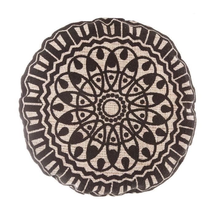 Atmosphera Coussin De Sol Nomade D50 D 50 Cm Noir Cdiscount Maison