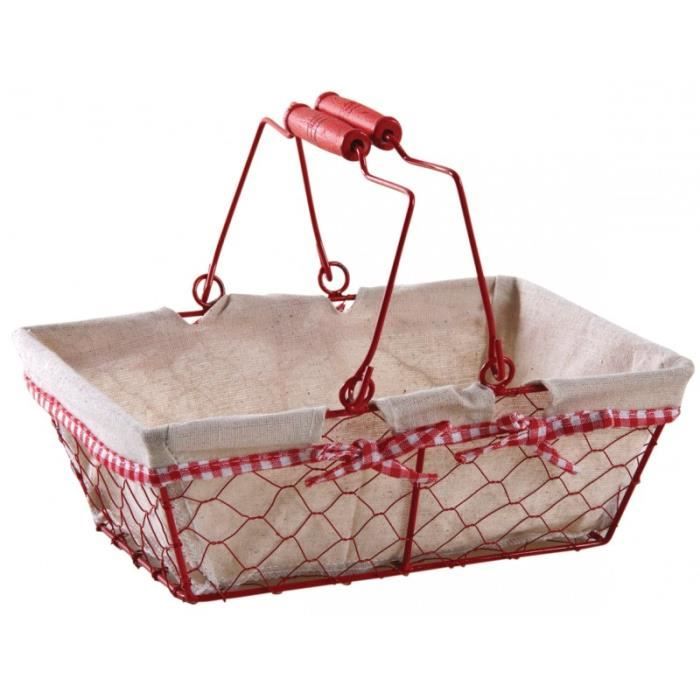 Panier carré en grillage garni ~ 230 grs