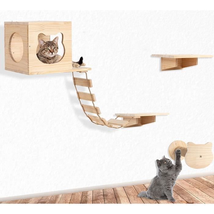 Mur d'escalade en bois fait à la main - Meubles pour chat - Arbre à chat  pour le mur - 5 pièces[329] - Cdiscount Animalerie