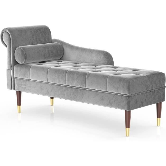Méridienne Gris Tissu Pas cher