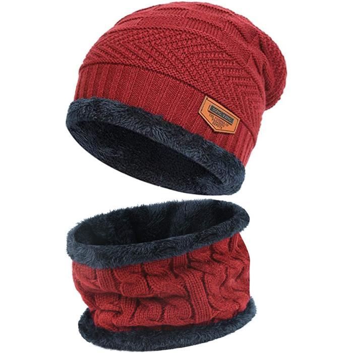 Do not Committee Whisper 2-Pcs Rouge Ensemble Echarpe pour bonnet d'hiver - Chapeau en tricot chaud  et Foulard, épaisse calotte en tricot pour hommes femmes - Cdiscount  Prêt-à-Porter