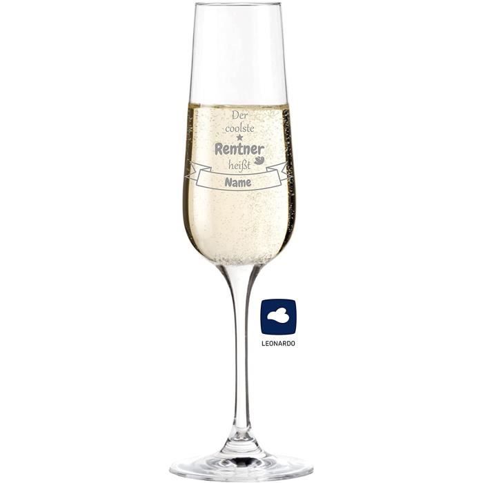Retraite Cadeau Anniversaire Personnalisé Cristal Flûtes à champagne