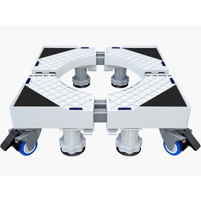 Pied de machine à laver, base mobile multifonctionnelle, réglable avec 4 x 2 roulettes