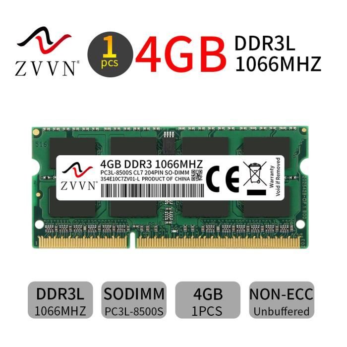 XUM 1 X 2X 1GB 2GB 4GB 8GB DDR3 DDR3-1066MHz 1066 PC3-8500 Sodimm pour module de mémoire RAM d’ordinateur portable PC 4GB 1x4GB 