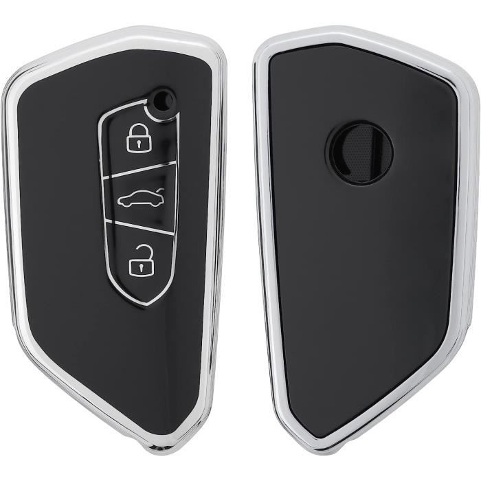 Télécommandes Pour Voiture - Boitier Clef Compatible Vw Golf 8 3-bouton  Coque Silicone Voiture Étui Protection Noir-ar - Cdiscount Auto