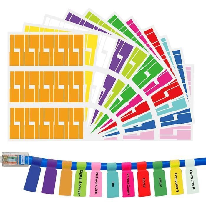 Lot De 30 étiquettes De Câble Multicolores – SODIAL 7191, Pour Identification