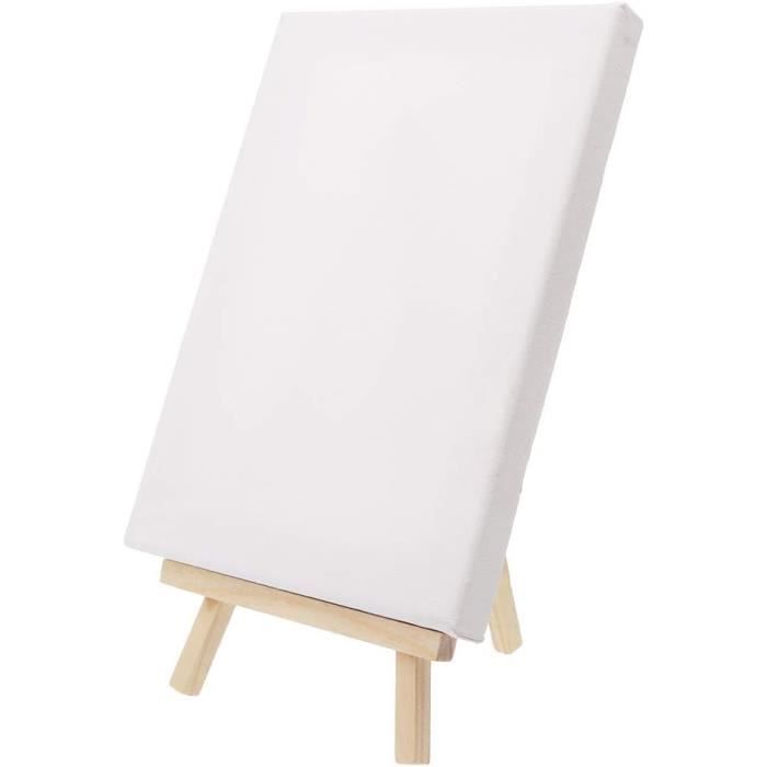 Mini Toile En Bois Naturel Et Chevalet Pour Art, Peinture, Dessin
