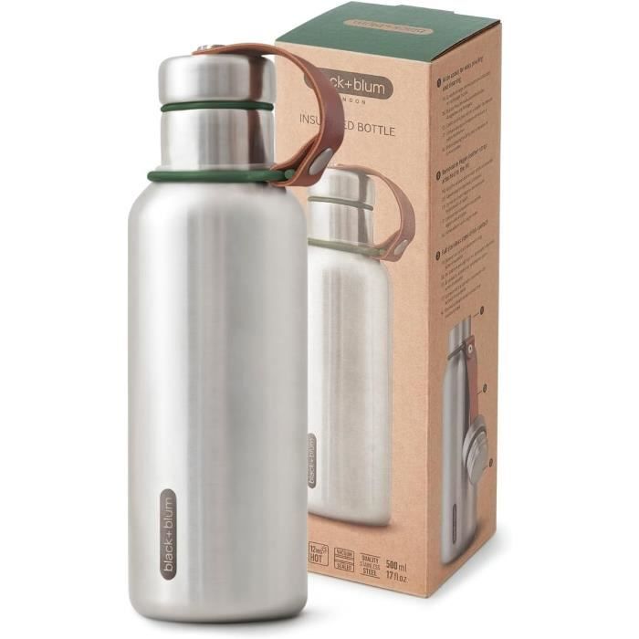 Bouteille Alimentaire Isotherme Black Blum 400 Ml - Acier Inoxydable, étanche, Bleu Océan