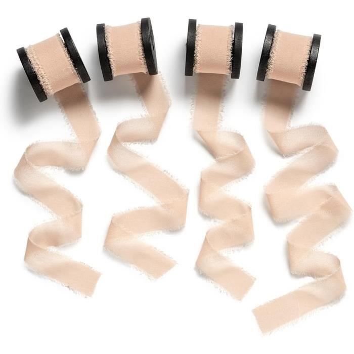 Ruban Organza Blanc En Mousseline De Soie - Bobine De 25 Mètres, 25 Mm De Large - Idéal Pour Créations Délicates - 10