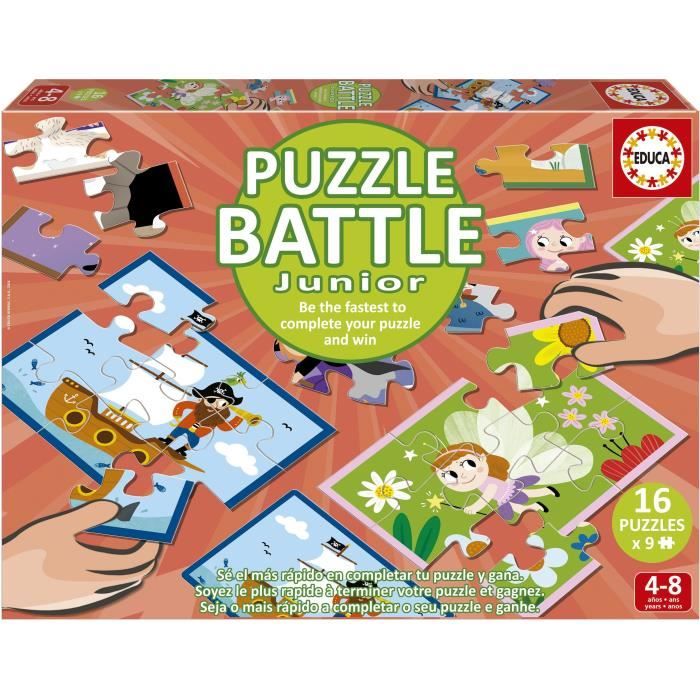 Puzzle EDUCA Battle Jr Fantasy 16 puzzles Thème fantastique Pour enfants à partir de