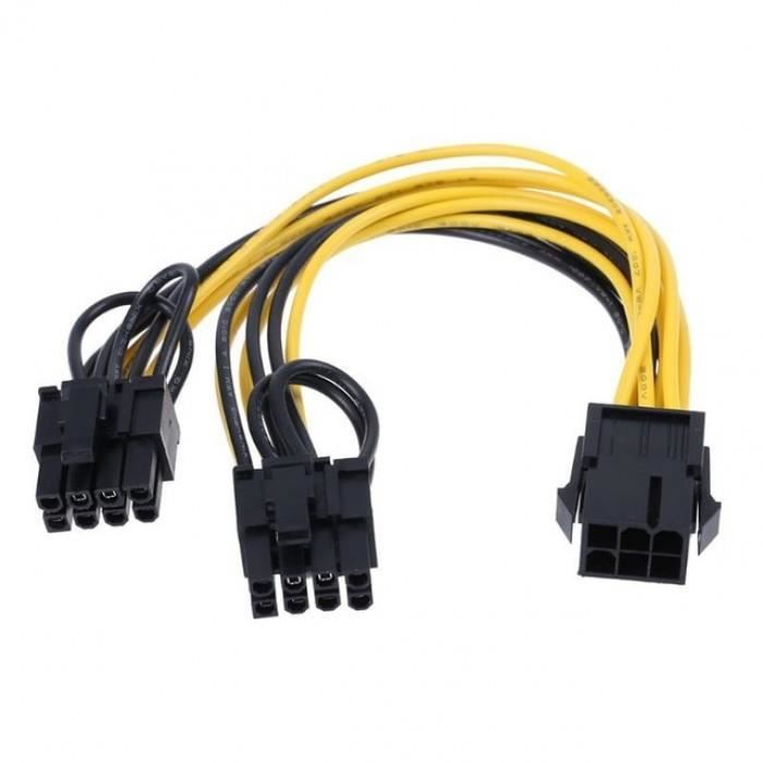 Carte Graphique Cable D Alimentation 6pin Port A Double 8 6 2 Pin Splitter Connecteur Extender Pour Boitier De L Ordinateur 87 Prix Pas Cher Cdiscount