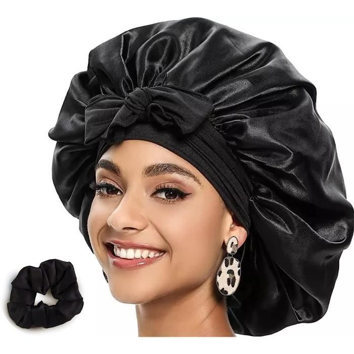 Bonnet de Nuit en Satin pour Homme et Femme, Accessoire de Soins  Capillaires, Coloris Unis, Unisexe - AliExpress