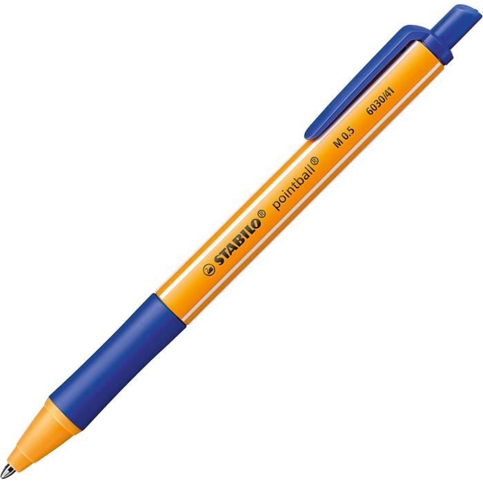 Stabilo - lot de 3 stylos à bille rétractables - Encre A666
