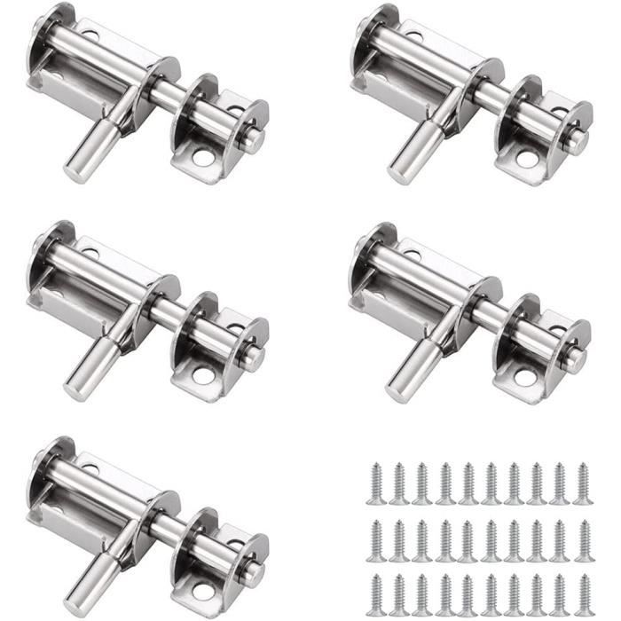 Verrou 5 Pièces Mini Verrous de Porte Coulissants de Sécurité Verrou Loquet Chambre de Portail