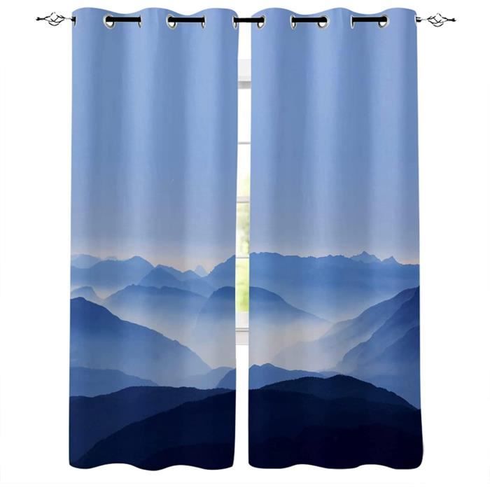 Rideau Photo Personnalisé : Impression 3D Lac De Montagne Pour Salon, Chambre, Cuisine…