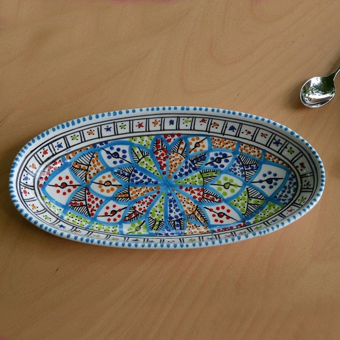 Plat ovale Bakir rouge - L 30 cm