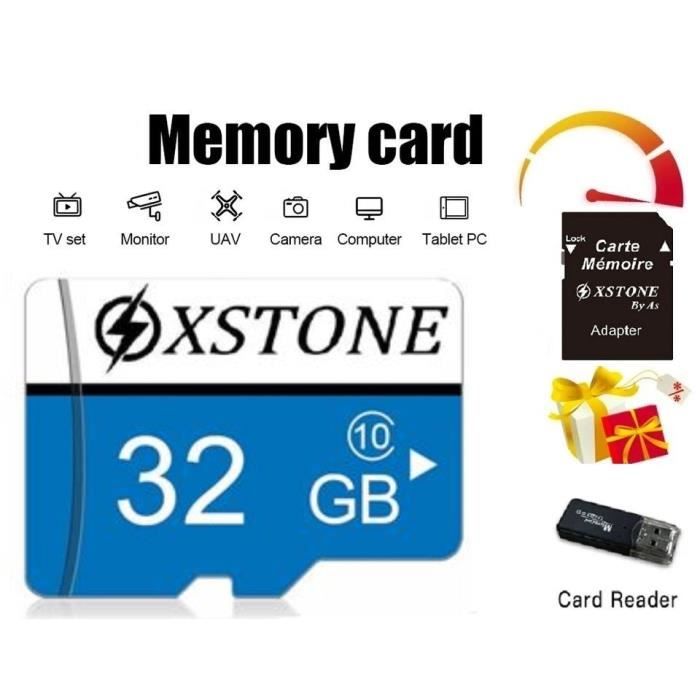 Carte Memoire Micro Sd 32 Go Micro SDHC/SDXC Class 10+Adaptateur+Lecteur