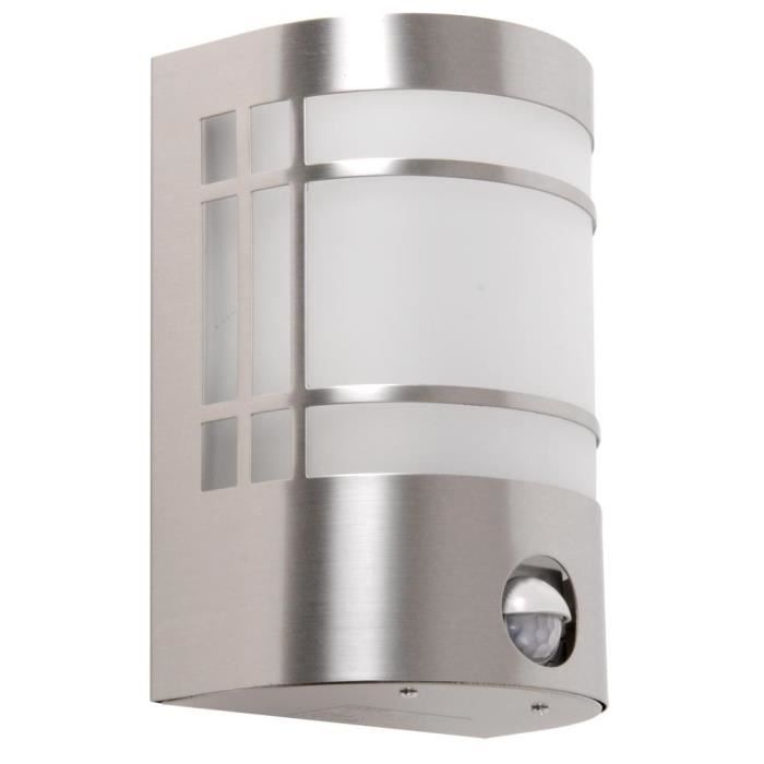 Applique Luminaire Mural Exterieur Detecteur De Movement Inox Verre Terrasse Achat Vente Applique Luminaire Mural Ex Cdiscount