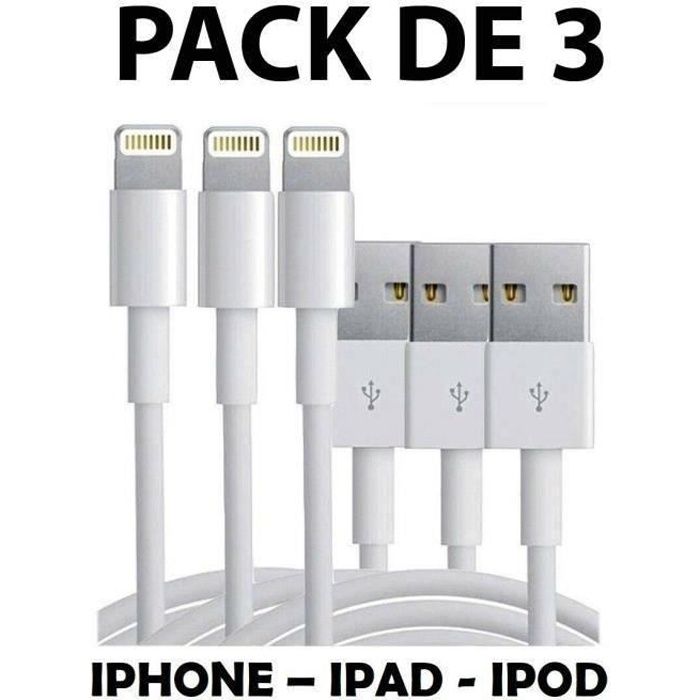 3X PACK LOT CHARGEUR USB CABLE DATA LEAD SYNC POUR APPLE iPhone 7 6 PLUS XS IPAD