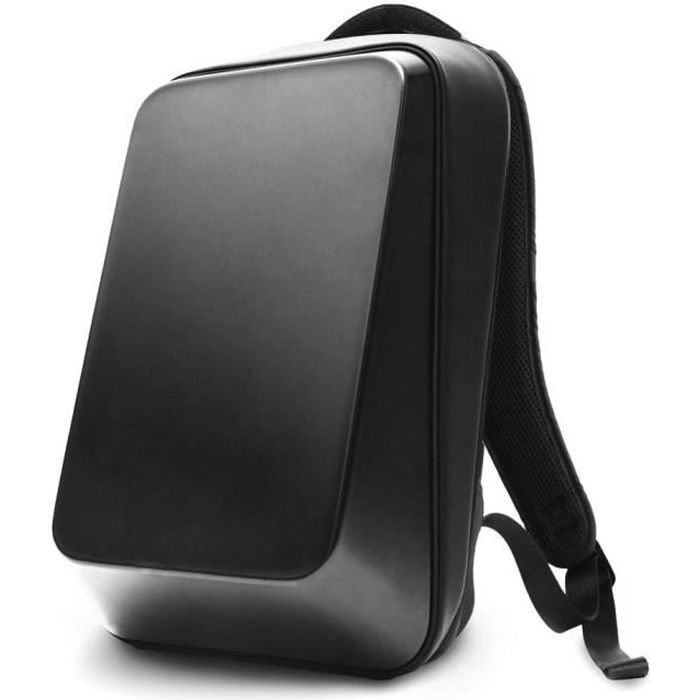 Sac à dos à coque rigide avec affichage LED pour homme, casque de