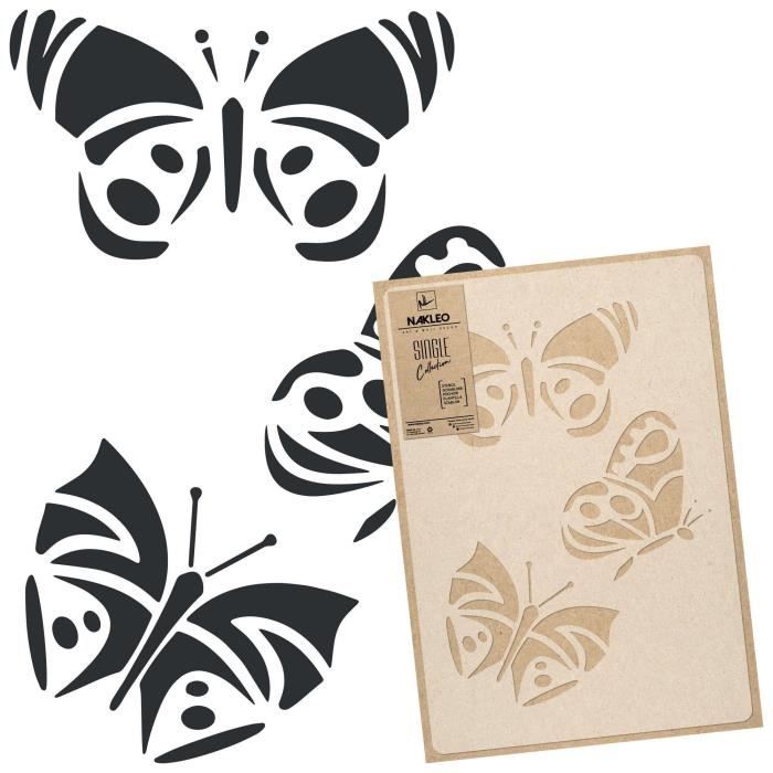 Lot De 25 Pochoirs Papillons Réutilisables - En Plastique PET, 15x15 Cm | Pour Peinture, Décoration Murale, Loisirs Créatifs - 10