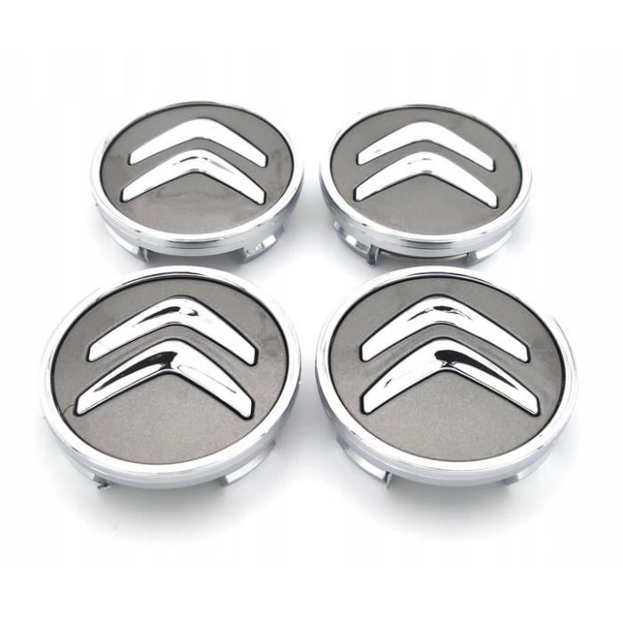 4pcs Caches Moyeu Centre Roue 60mm CITROEN Gris Logo Enjoliveur