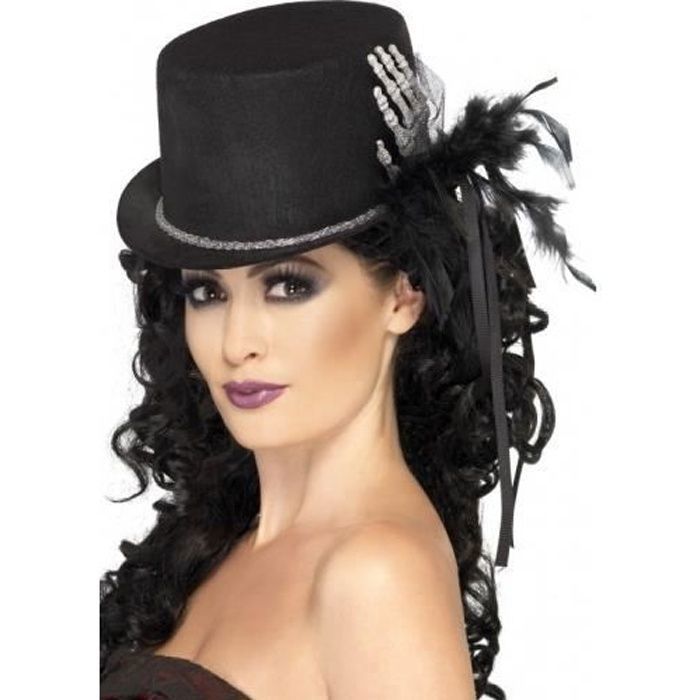 Chapeau Haut-de-forme Noir Clac - Taille 56.5, En Satin, Pour Homme Ou Femme (occasion)