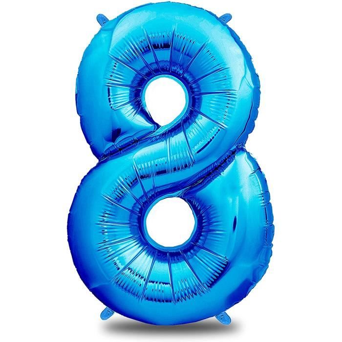 Ballon Anniversaire 8 Ans Bleu 101 Cm Ballon Chiffre Deco Kit Anniviersaire Garcon Happy Birthday Decoration Ballon Joyeux Cdiscount Maison