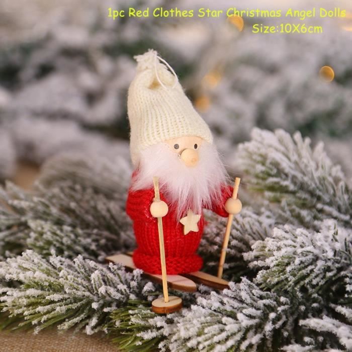 8 Pièces Décoration Noël Pendentifs Sapin - Père Noël, Renne, Bonhomme De Neige, Ours - Tissu Non Tissé 8x19cm