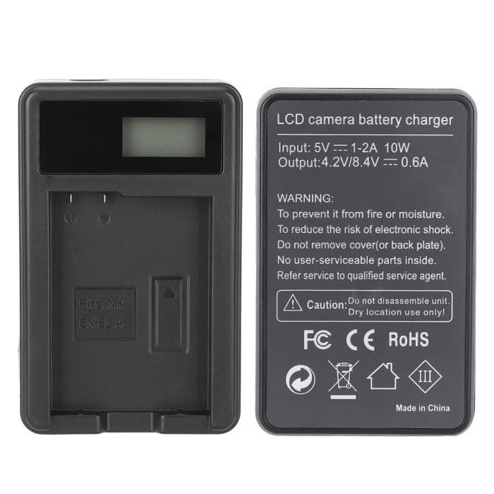 Chargeur de batterie d'appareil photo EN-EL14 Écran LCD unique pour Nikon D5100 D3100 D3200 D3300
