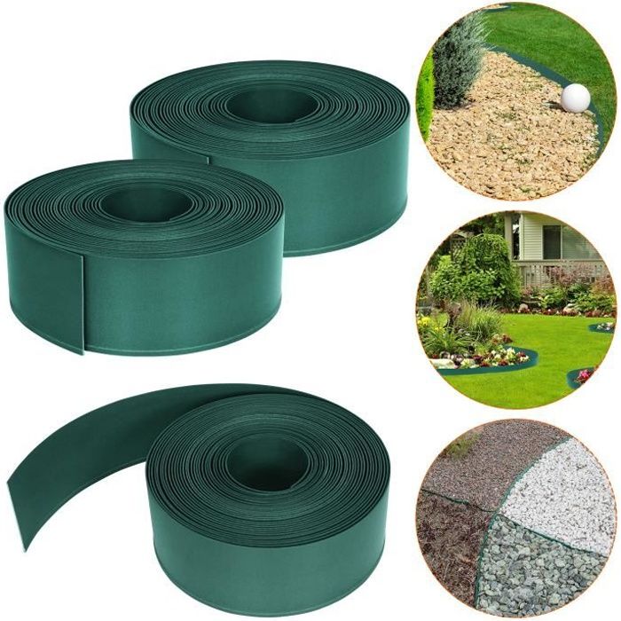 Bordure De Jardin En Plastique Aspect Pierre - Relaxdays - Lot De 10