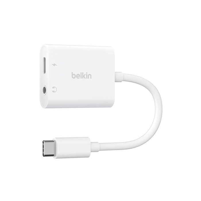 Adaptateur et convertisseur Belkin Adaptateur USB-C + audio 35mm+ recharge blanc Adaptateur et convertisseur Belkin Adaptateur USB-C + audio 35mm+ recharge blanc