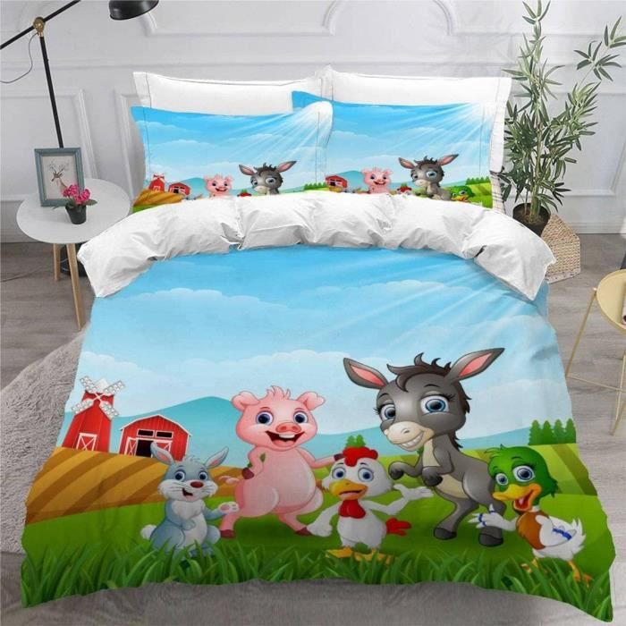 Housse De Couette Poppy Playtime 3D Horror Games - Parure De Lit Microfibre Avec Taies D'Oreiller, Fermeture Éclair, Pour Enfants Et Adultes (135x200cm Single)