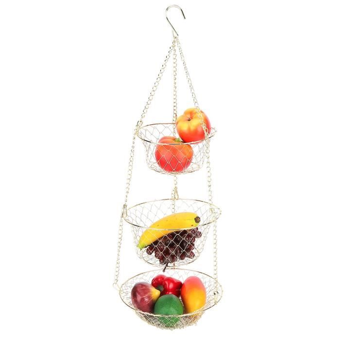 Panier Suspendu Sharplace En Fil Métallique - Rangement Cuisine/Salle De Bain - Multifonction 36x30x12cm