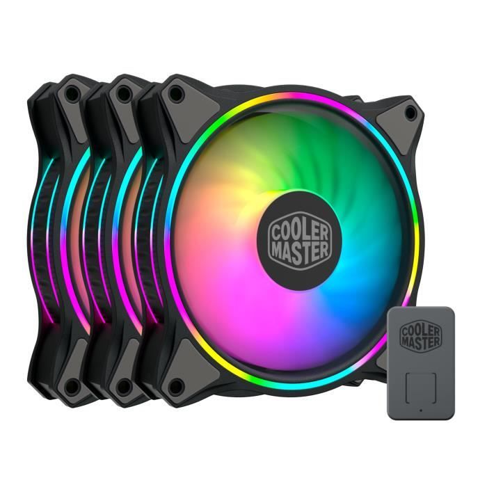 COOLER MASTER MasterFan MF120 Halo 3-en-1 ARGB – Ventilateurs de Boîtier 120 mm + contrôleur (MFL-B2DN-183PA-R1)