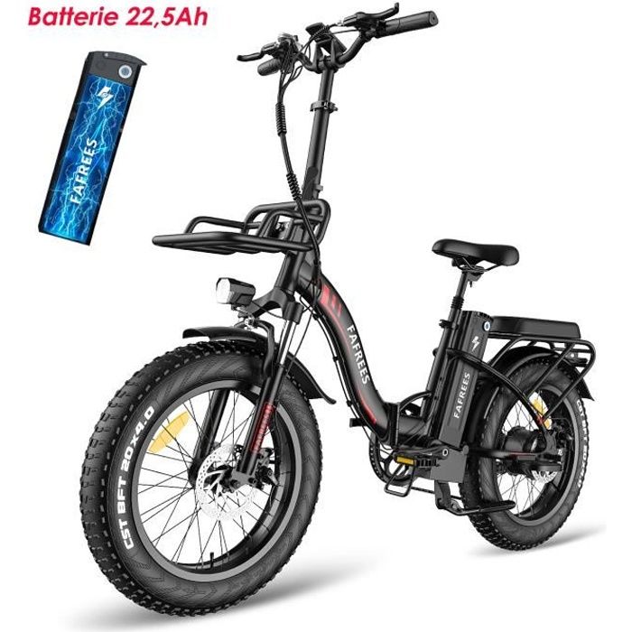 Vélo électrique FAFREES F20 MAX 500W 48V 22,5Ah max 45km/h Noir avec Cadeau Pompe