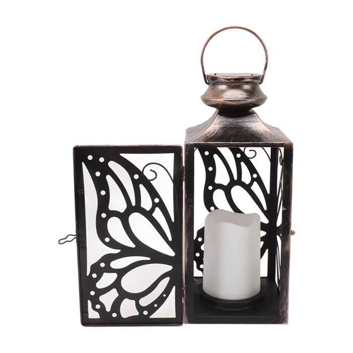 Lanterne Exterieur Lanterne Solaire Suspendue Jardin – Design Papillon, Métal Vintage – Éclairage Automatique, Pour Cour, Terrasse, Balcon Lanterne Suspendue Extérieur