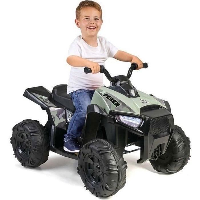Quad électrique - FEBER - Boxer 12V - Noir - 3 ans et plus - 30 kg max - Frein automatique