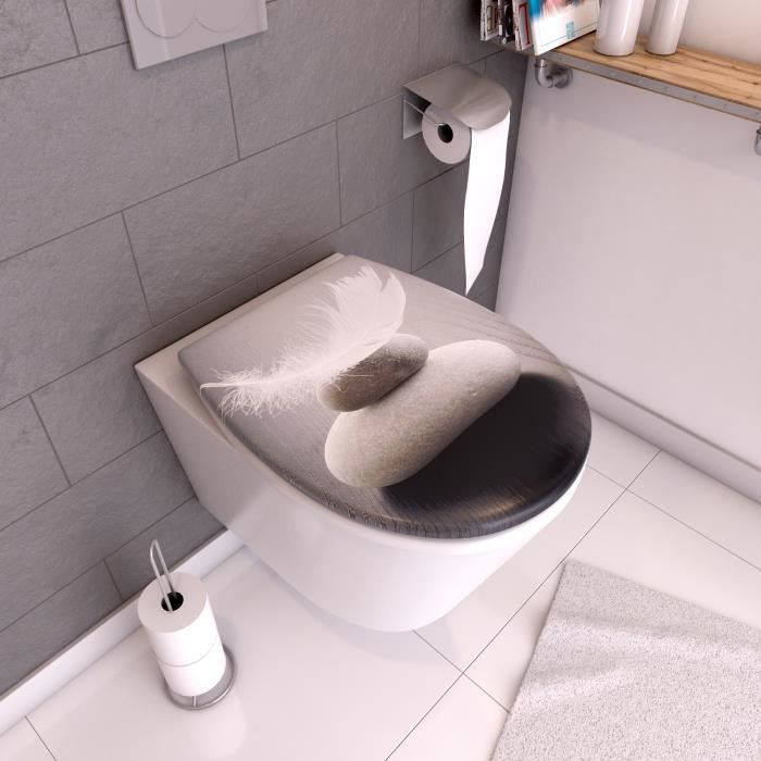 Abattant WC clipsable avec frein de chute en thermodur - Blanc – Silumen
