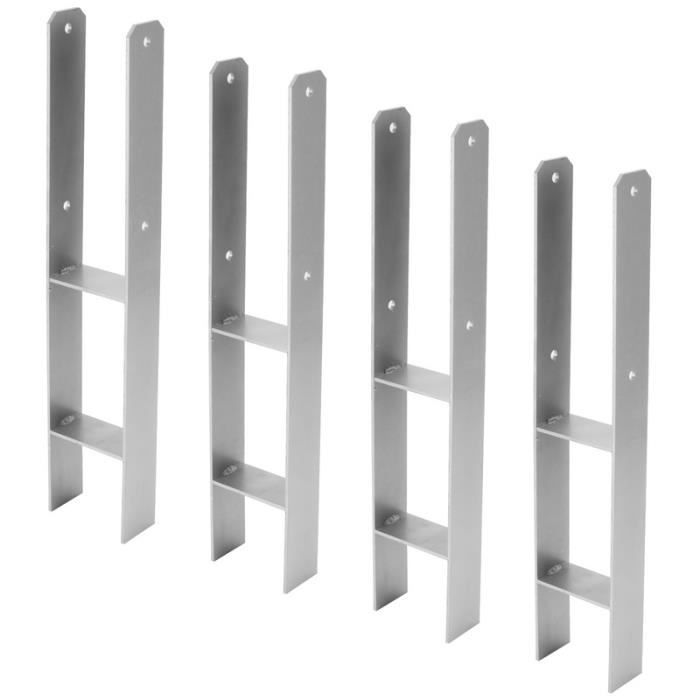 Ancrages Sol Jardin Bruwaa - Lot De 4 En Acier Allié - 30x2.9x2.1cm - Pour Arches Rosiers Et Structures
