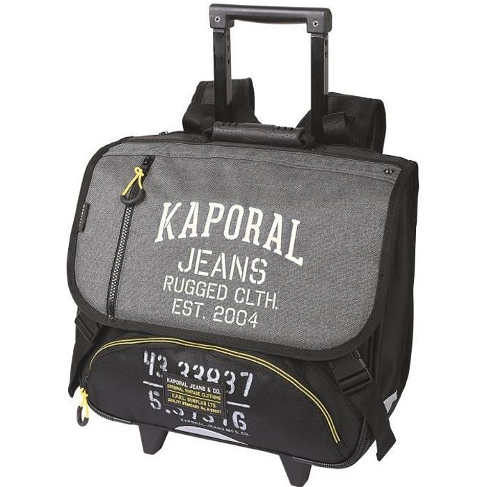 Cartable roulettes KAPORAL 38 cm Gris Cdiscount