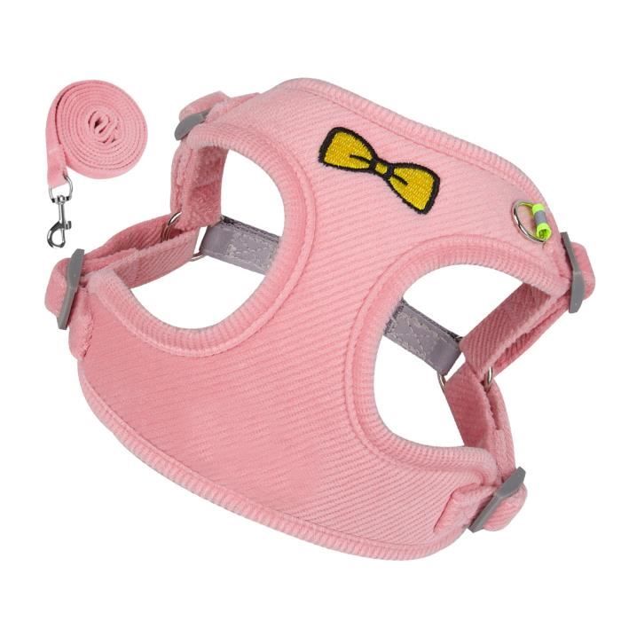 Meilleurs prix pour KEENSO Harnais pour animal de compagnie Harnais pour petit chien Harnais pour chien réfléchissant Gilet animalerie collier Rose M