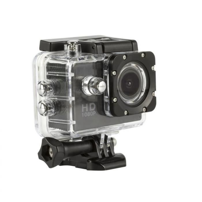 Caméra sportive KONIX Full HD avec accessoires - Noir - 1080p - 12 mégapixels - Carte micro SD jusqu'à 32 Go