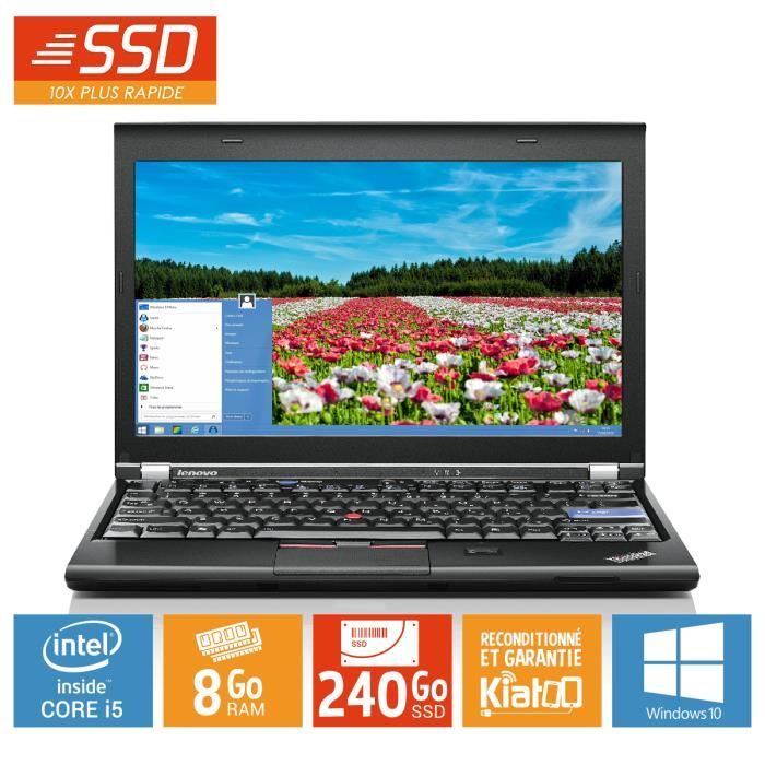 Top achat PC Portable ordinateur portable lenovo thinkpad x220 ultrabook core i5 8go ram 240 go disque dur SSD windows 10 pc portable reconditionné pas cher