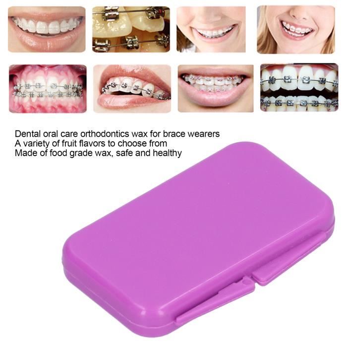 Cire pour appareils dentaires 10pcs Cire Orthodontique de Soins Dentaires pour Protection de hygiene appareil Violet