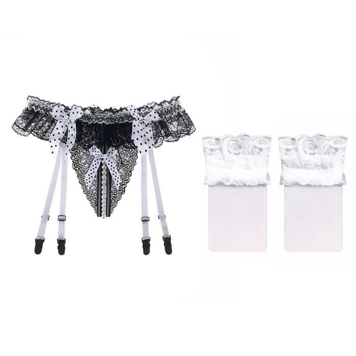 Jarretelles Chaussettes Clips Doubles Métal - Anti-glisse - Intérieur Silicone - Pour Femme - Tour De Jambe 26-55 Cm
