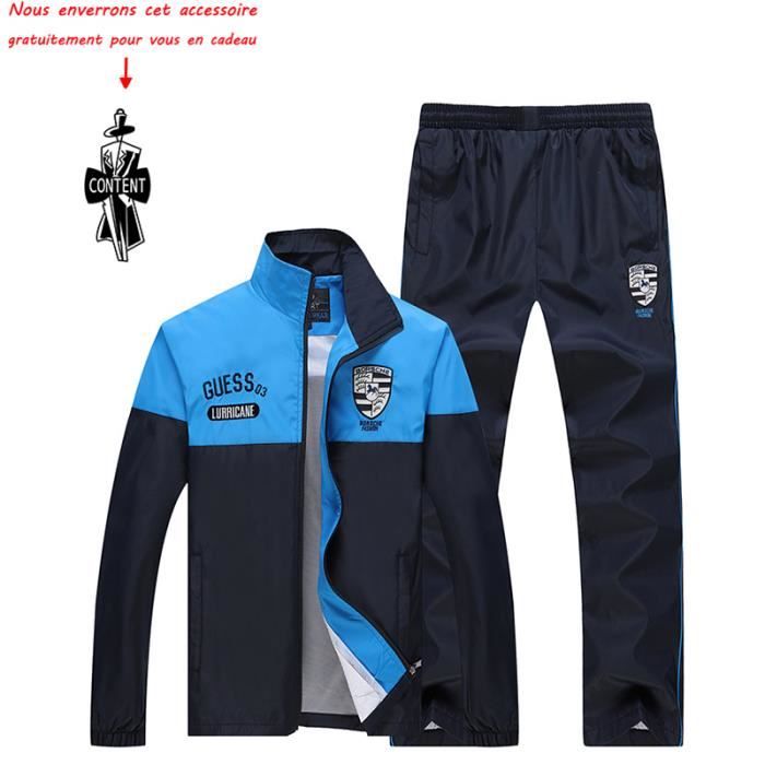 Veste et Pantalon )Jogging survêtement Homme Marque Luxe Imprimée Pour Homme  brodé deux pièces VêTement Masculin - Bleu Bleu - Cdiscount Prêt-à-Porter
